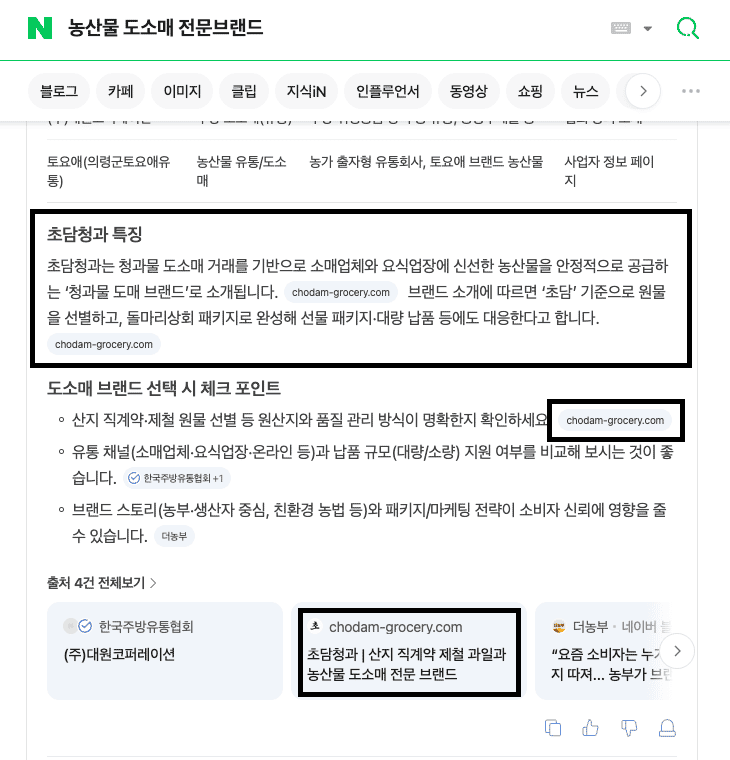 초담청과 Google 검색 노출 화면 5
